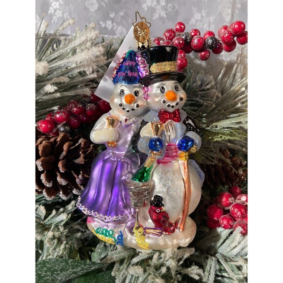 Christopher Radko Happy Snow Year 2002 Vintage Y2K Holiday Festive Ornament - Picture 1 of 5